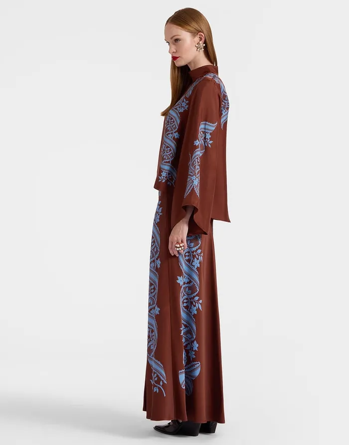 La Doublej Sleek Skirt Signoria Place Brown In Satin Women Skirts