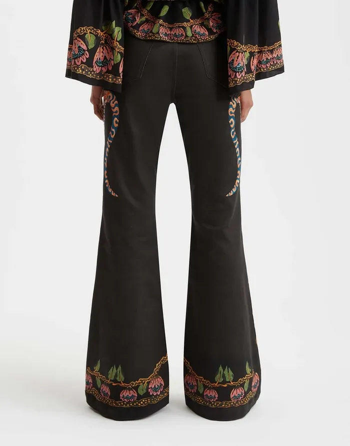 La Doublej Superflare Jeans Eve Black In Denim Women Denim
