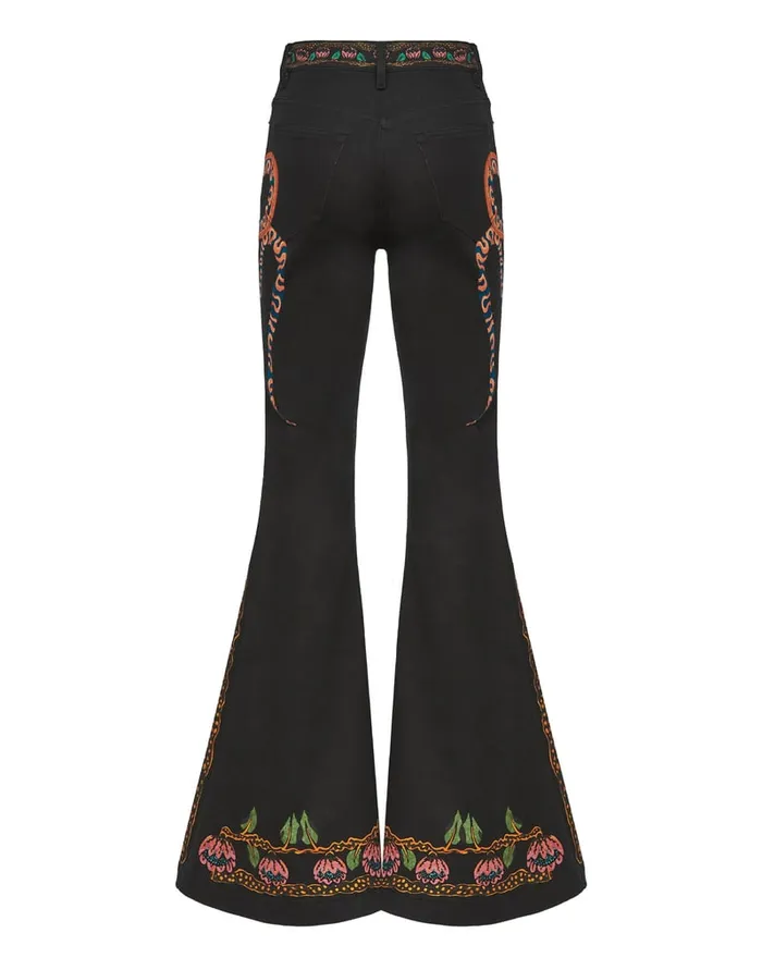 La Doublej Superflare Jeans Eve Black In Denim Women Denim