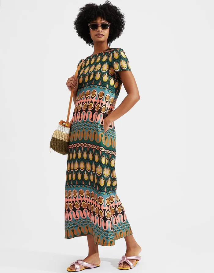 La Doublej Swing Dress Rio Verde In Silk Twill Women Dresses