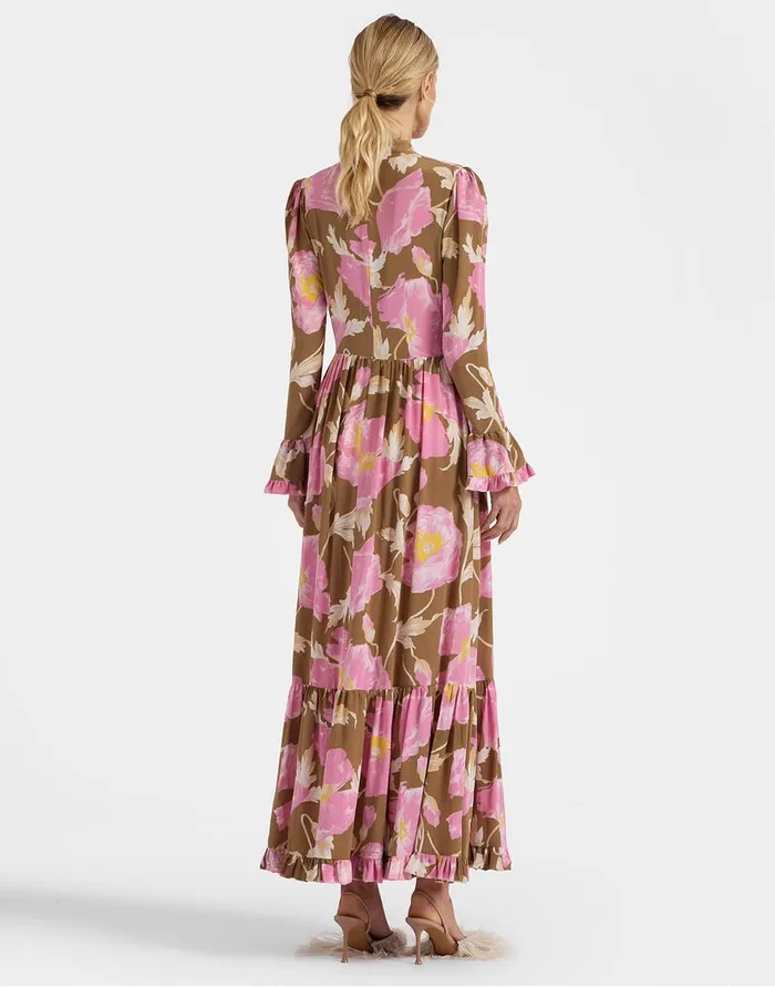 La Doublej Visconti Dress Sylph Khaki In Crepe De Chine Silk Women Dresses