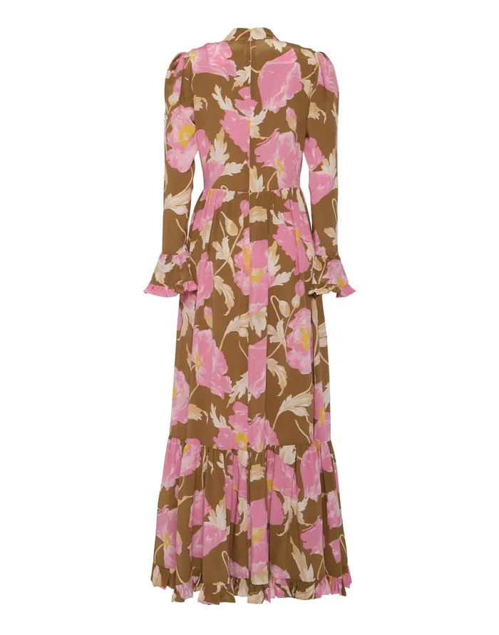 La Doublej Visconti Dress Sylph Khaki In Crepe De Chine Silk Women Dresses