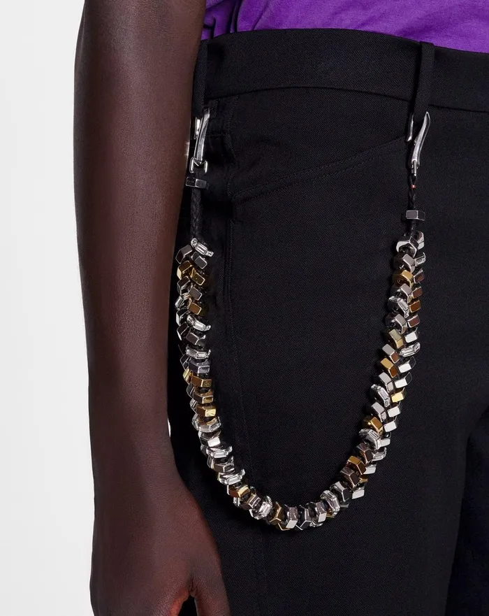 Lanvin X Future Pant Chain In Aluminum Blacksilver Women Lanvin Jewelry Lanvin X Future Pant Chain In Aluminum Blacksilver Women Lanvin Jewelry