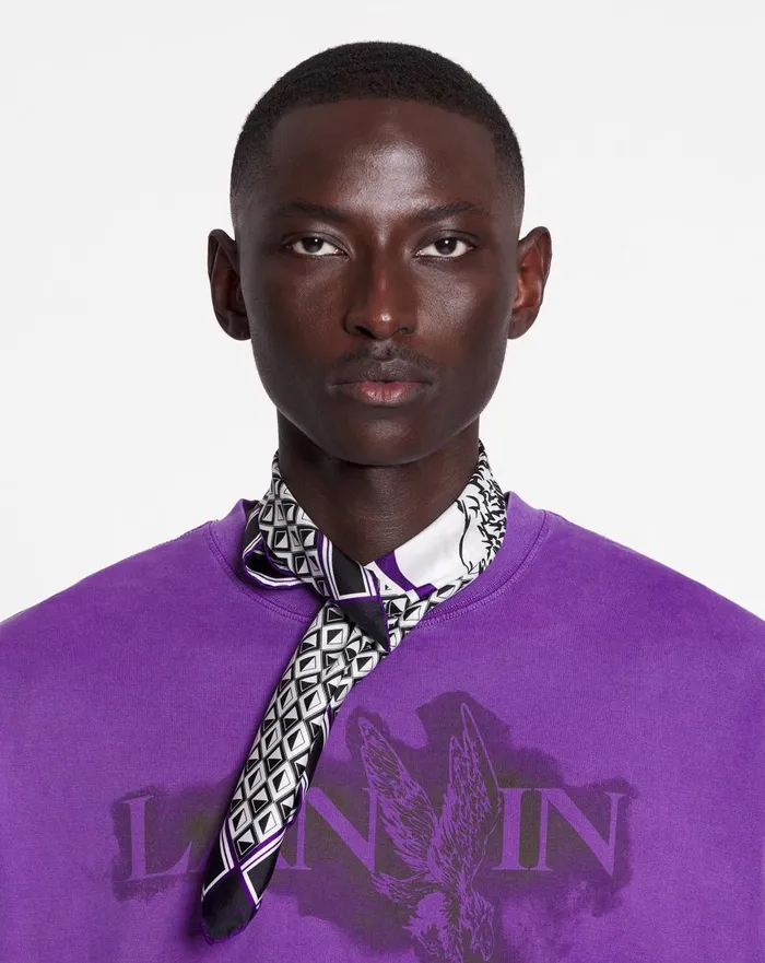 Lanvin X Future Scarf Eagle Print And Silk Triangles Blackpurple Reign Men Lanvin Hats Lanvin X Future Scarf Eagle Print And Silk Triangles Blackpurple Reign Men Lanvin Hats