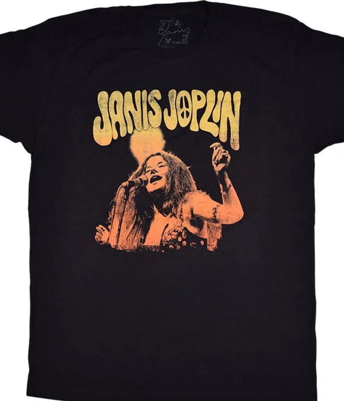 Liquid Blue Athletic TShirt Men Janis Joplin Live Black Athletic TShirt