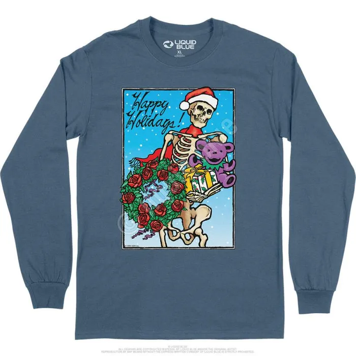 Liquid Blue Long Sleeve Men Bertha Claus Long Sleeve TShirt