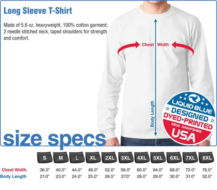 Liquid Blue Long Sleeve Men Patriot Bear Head Long Sleeve TShirt