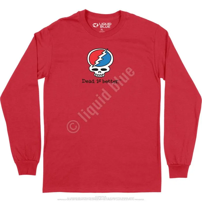 Liquid Blue Long Sleeve Men Steal Your Face Dead Is Better Long Sleeve TShirt Liquid Blue Long Sleeve Men Steal Your Face Dead Is Better Long Sleeve TShirt
