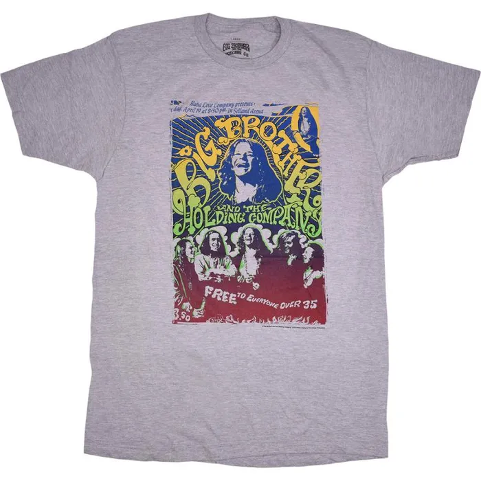 Liquid Blue PolyCotton TShirt Men Big Brother Vintage Handbill Heather Grey PolyCotton TShirt Liquid Blue PolyCotton TShirt Men Big Brother Vintage Handbill Heather Grey PolyCotton TShirt
