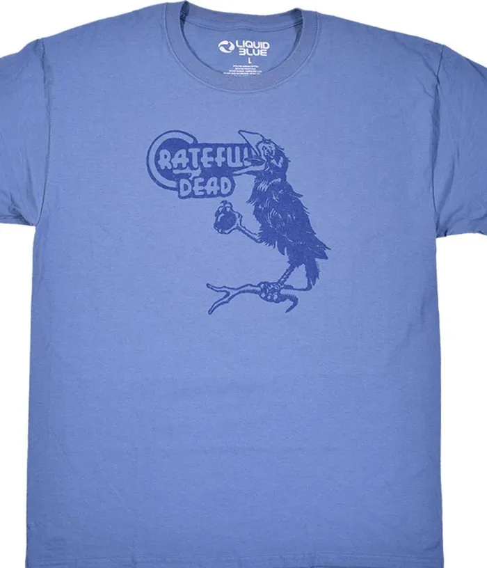 Liquid Blue TShirt Men Bird Song Blue TShirt