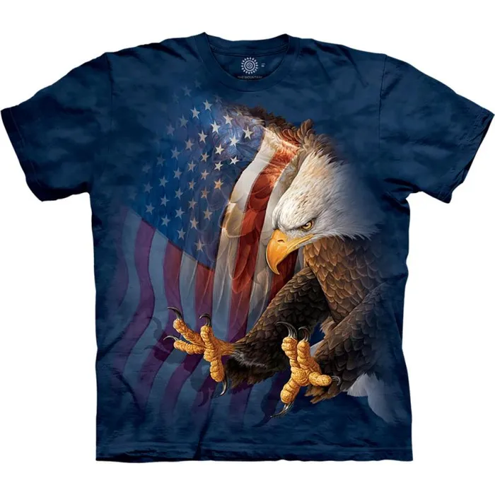 Liquid Blue TShirt Men Eagle Freedom Classic Cotton TShirt