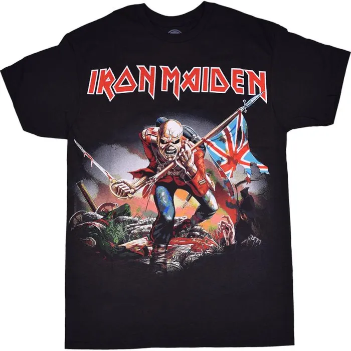 Liquid Blue TShirt Men Iron Maiden Trooper Black TShirt