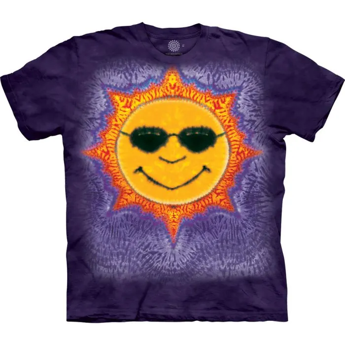 Liquid Blue TShirt Men Sun TieDye Classic Cotton TShirt