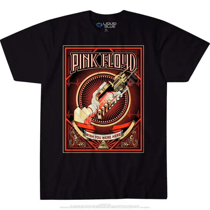 Liquid Blue TShirt Men Wish You Were Here Black TShirt