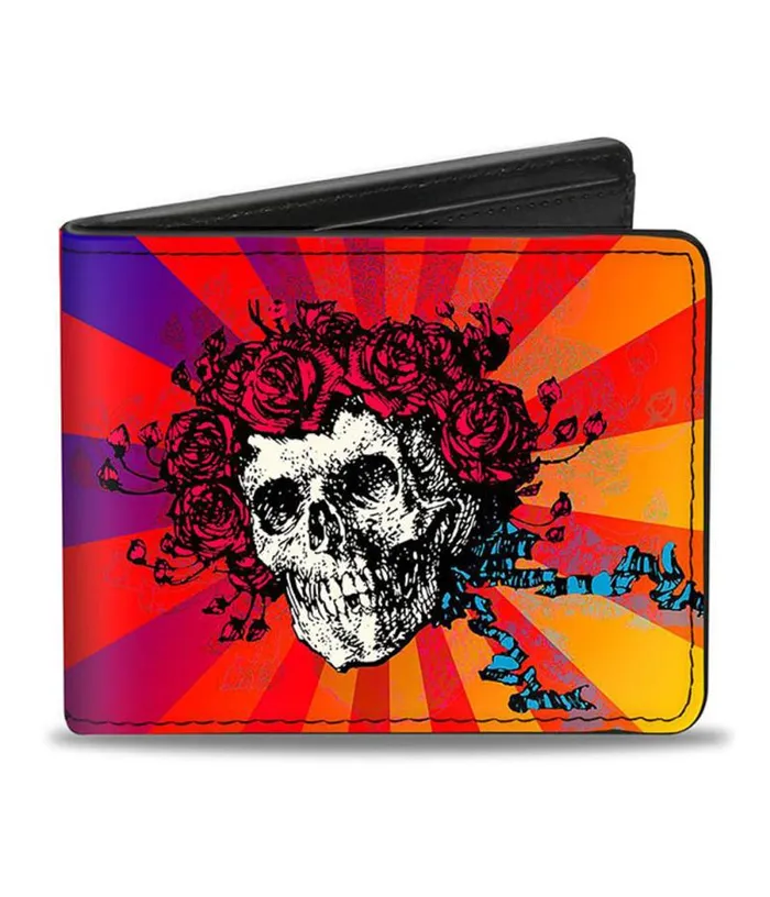 Liquid Blue Wallets Accessories GD Skull And Roses Ombre BiFold Wallet