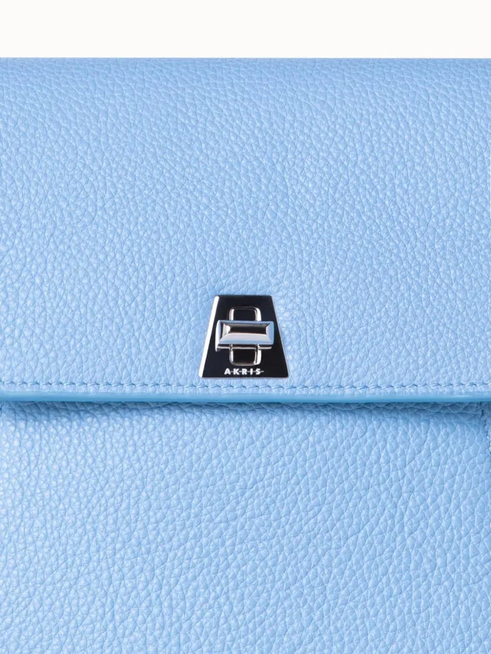 Little Anouk Messenger In Calf Leather Powder Blue Women Akris Messenger Bags