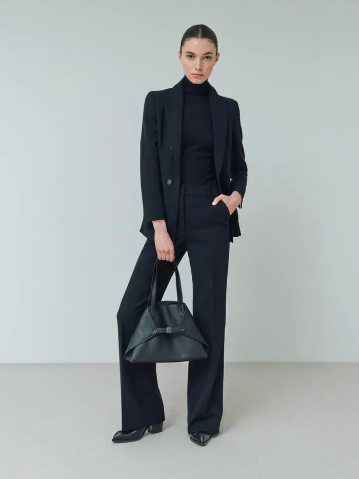 Long Jacket In Wool DoubleFace Black Women Akris Jackets