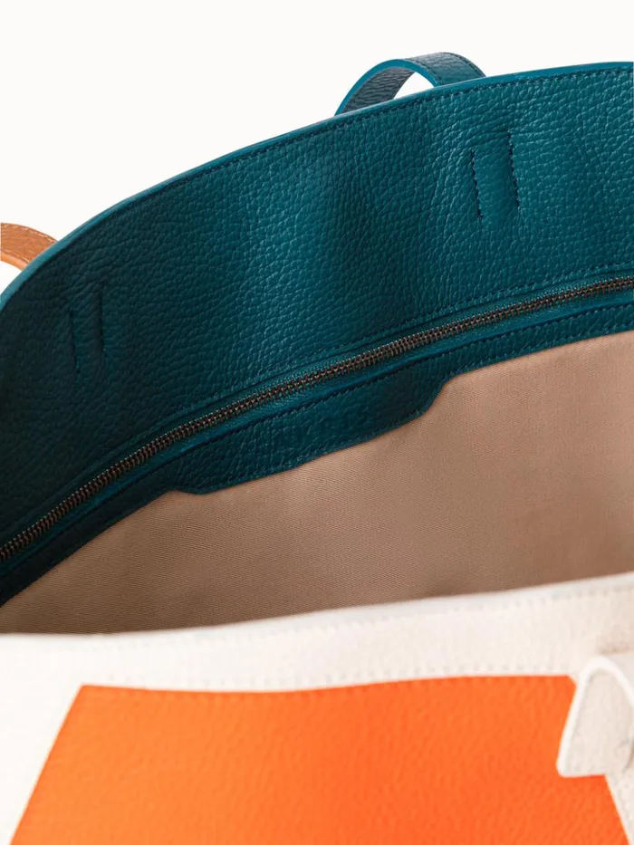 Medium Ai Shoulder Bag In Leather Composed Letters Patchwork Multicolor Women Akris Tote Bags