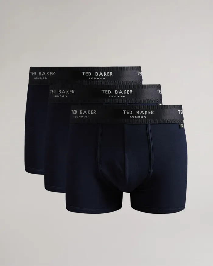 Men ADDAM 8211 Three Pack Of Cotton Trunks Navy Ted Baker Underwear