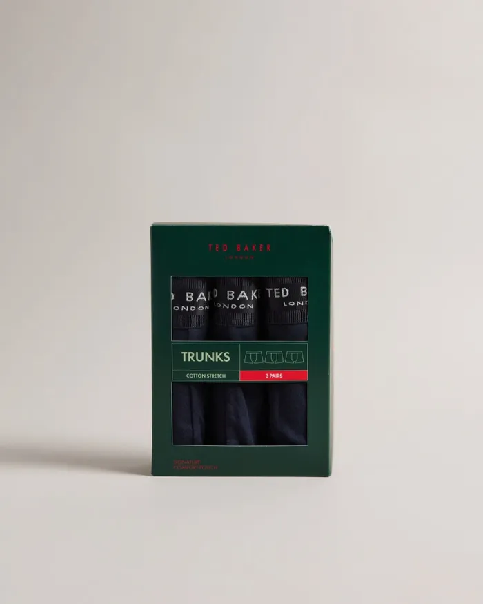 Men ADDAM 8211 Three Pack Of Cotton Trunks Navy Ted Baker Underwear Men ADDAM 8211 Three Pack Of Cotton Trunks Navy Ted Baker Underwear