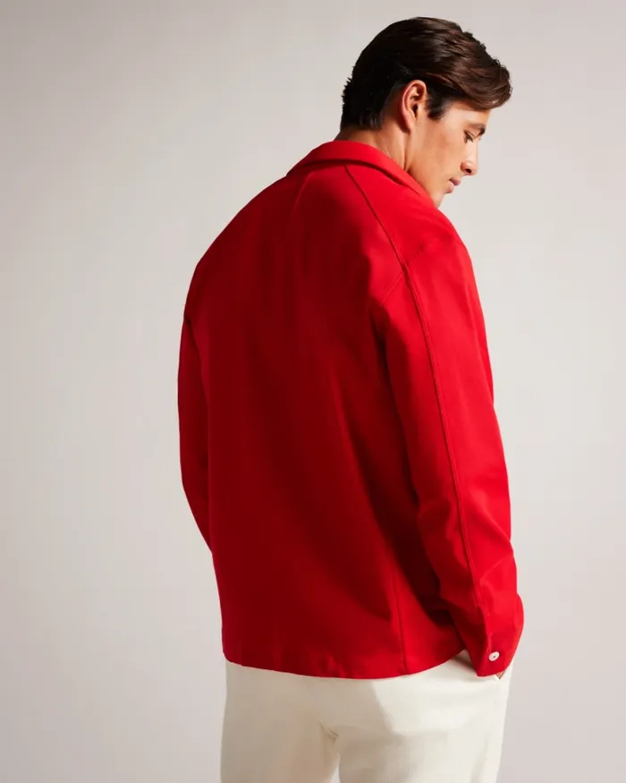Men ARID 8211 Dropped Shoulder Shacket Red Ted Baker Shirts Men ARID 8211 Dropped Shoulder Shacket Red Ted Baker Shirts