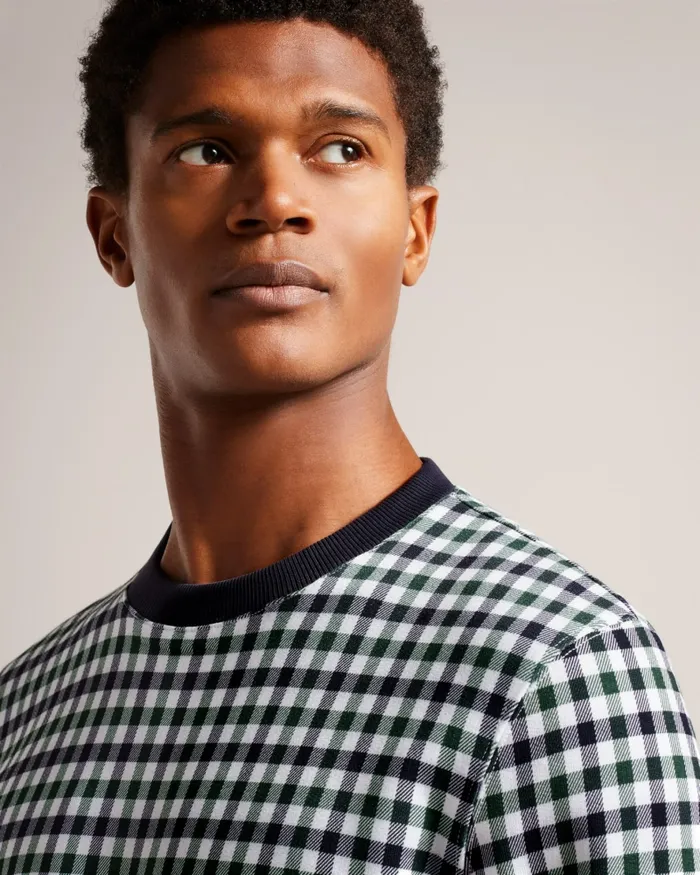 Men ASSYNT 8211 Long Sleeve House Check Sweatshirt Navy Ted Baker Tops Men ASSYNT 8211 Long Sleeve House Check Sweatshirt Navy Ted Baker Tops