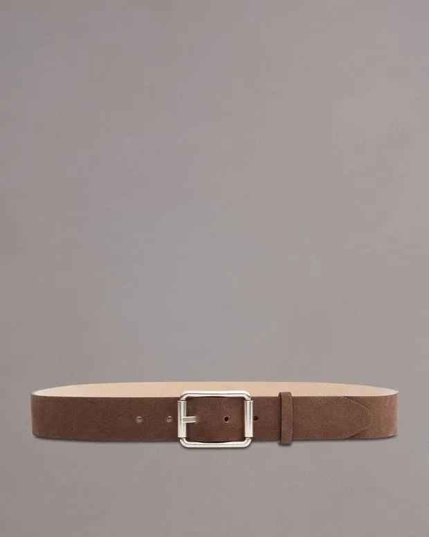 Men Belts Rag and Bone Evan Suede Belt Coffee Suede
