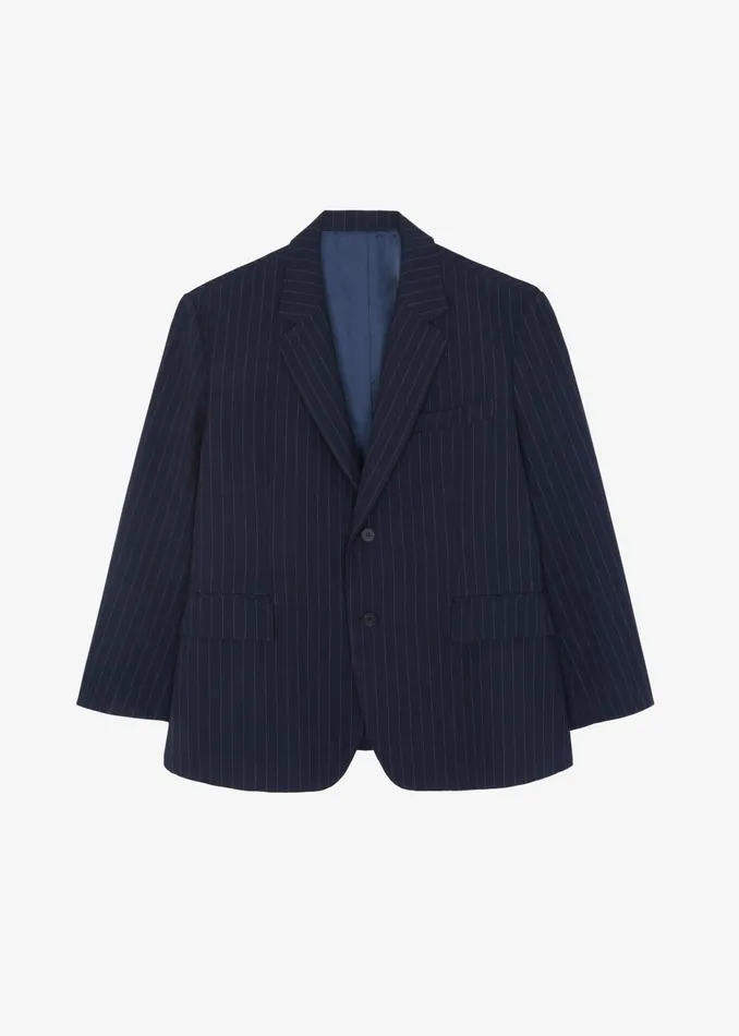 Men Beo Blazer 8211 NavyWhite Pinstripe The Frankie Shop Outerwear