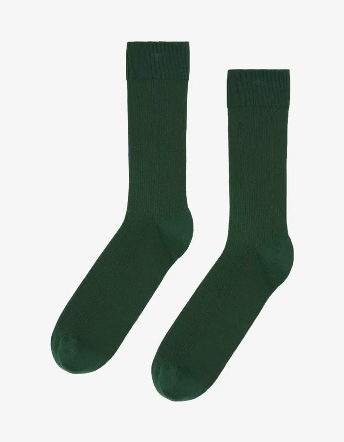 Men Classic Organic Sock Emerald Green Colorful Standard Socks and
