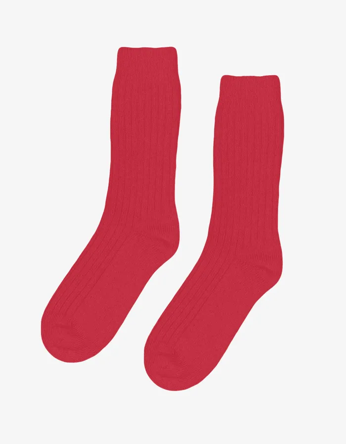 Men Colorfulstandard Merino Wool Blend Sock 8211 Scarlet Red Socks