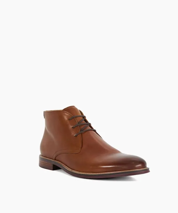 Men Dune London Brown Boots Round Toe Lace Up Boots Brown