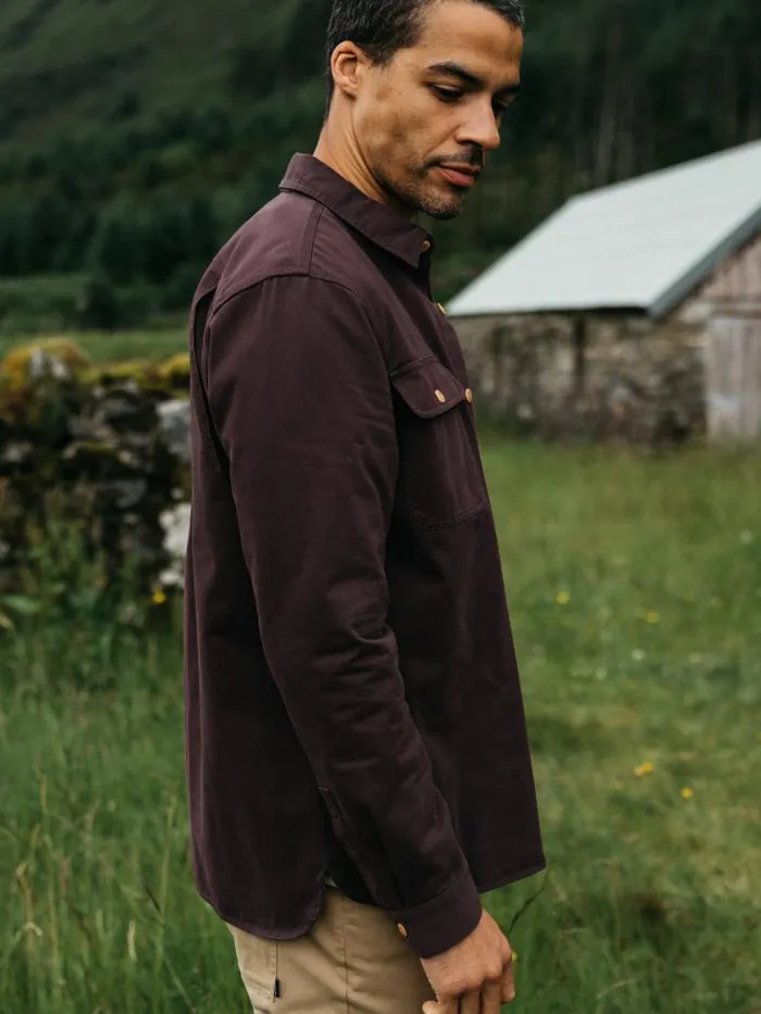 Men Eddystone Shirt Black Cherry Finisterre Shirts