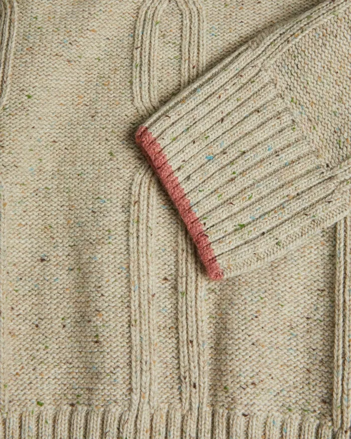 Men ENROE 8211 Crew Neck Jumper With Cable Detail Taupe Ted Baker Jumpers and Knitwear Men ENROE 8211 Crew Neck Jumper With Cable Detail Taupe Ted Baker Jumpers and Knitwear