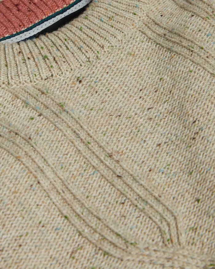 Men ENROE 8211 Crew Neck Jumper With Cable Detail Taupe Ted Baker Jumpers and Knitwear Men ENROE 8211 Crew Neck Jumper With Cable Detail Taupe Ted Baker Jumpers and Knitwear
