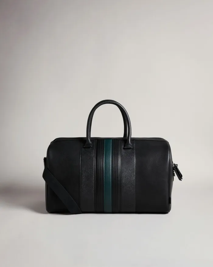 Men EVYDAY 8211 Striped PU Holdall Black Ted Baker Holdalls and Weekend Bags Men EVYDAY 8211 Striped PU Holdall Black Ted Baker Holdalls and Weekend Bags