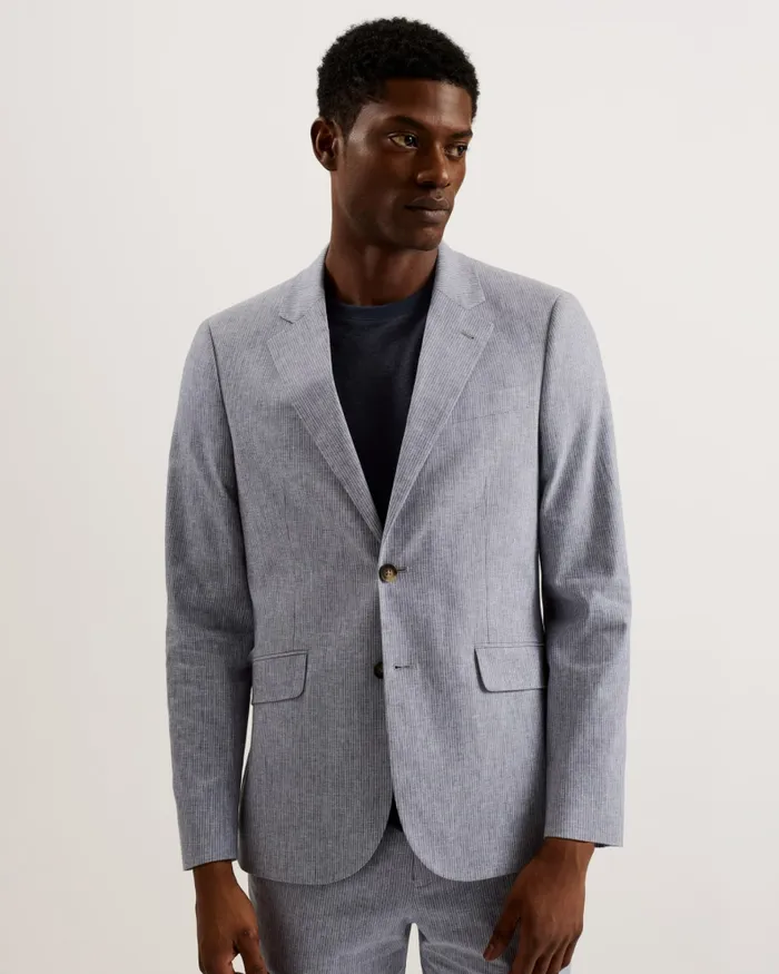 Men FRANKJ 8211 Slim Fit Pinstripe Cotton Blazer Light Grey Ted Baker Suits Men FRANKJ 8211 Slim Fit Pinstripe Cotton Blazer Light Grey Ted Baker Suits