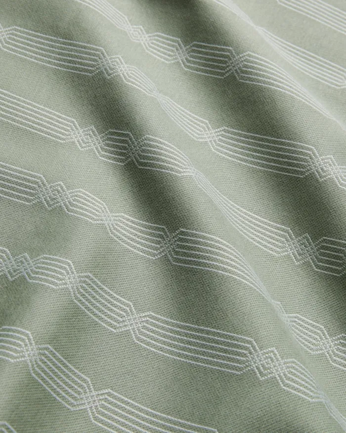 Men ICKEN 8211 Geometric Jacquard Zip Polo Shirt Pale Green Ted Baker Tops
