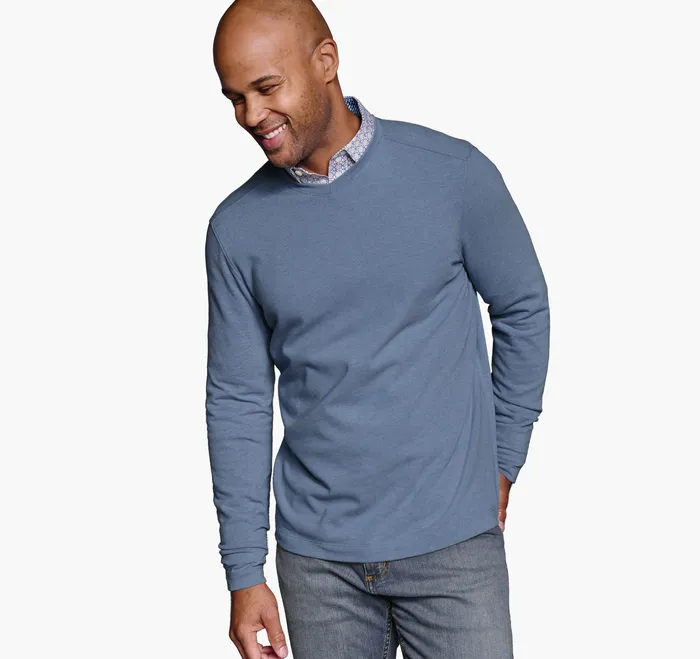 Men Knit VNeck Light Blue Apparel Johnston and Murphy