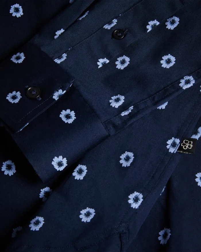 Men KYME 8211 Long Sleeve Ditsy Floral Shirt Navy Ted Baker Shirts Men KYME 8211 Long Sleeve Ditsy Floral Shirt Navy Ted Baker Shirts