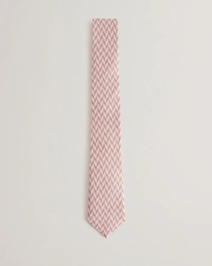 Men LACEBT 8211 Geometric Pattern Silk Tie Pink Ted Baker Ties and Bowties Men LACEBT 8211 Geometric Pattern Silk Tie Pink Ted Baker Ties and Bowties