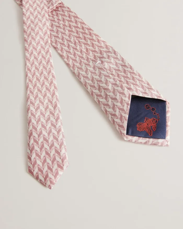 Men LACEBT 8211 Geometric Pattern Silk Tie Pink Ted Baker Ties and Bowties Men LACEBT 8211 Geometric Pattern Silk Tie Pink Ted Baker Ties and Bowties