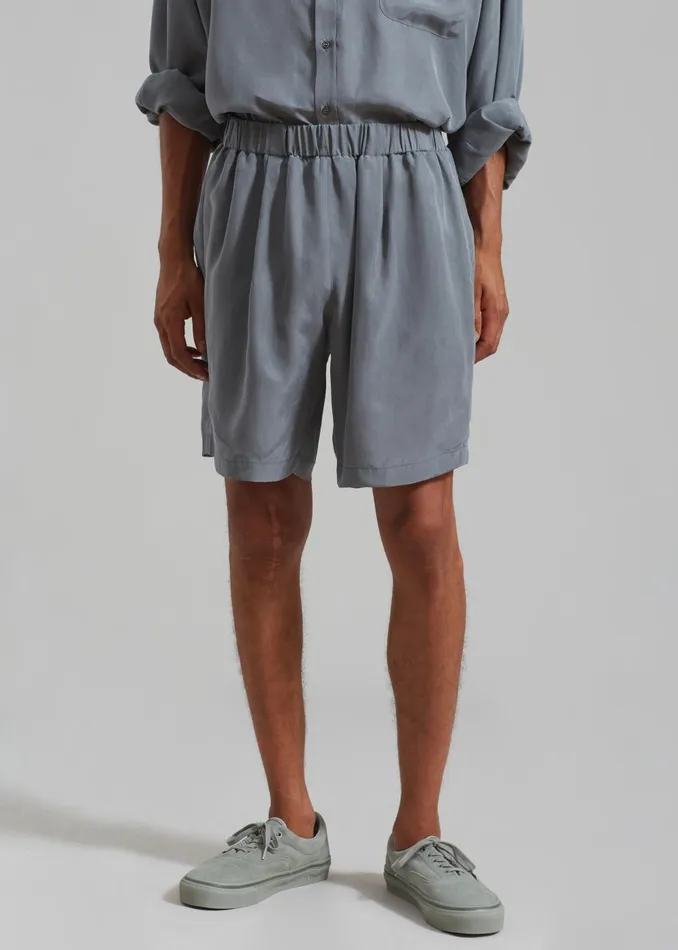 Men Leland Silky Boxer Shorts 8211 Charcoal The Frankie Shop Bottoms