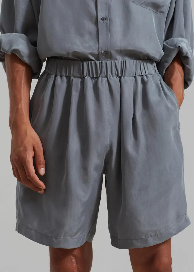 Men Leland Silky Boxer Shorts 8211 Charcoal The Frankie Shop Bottoms