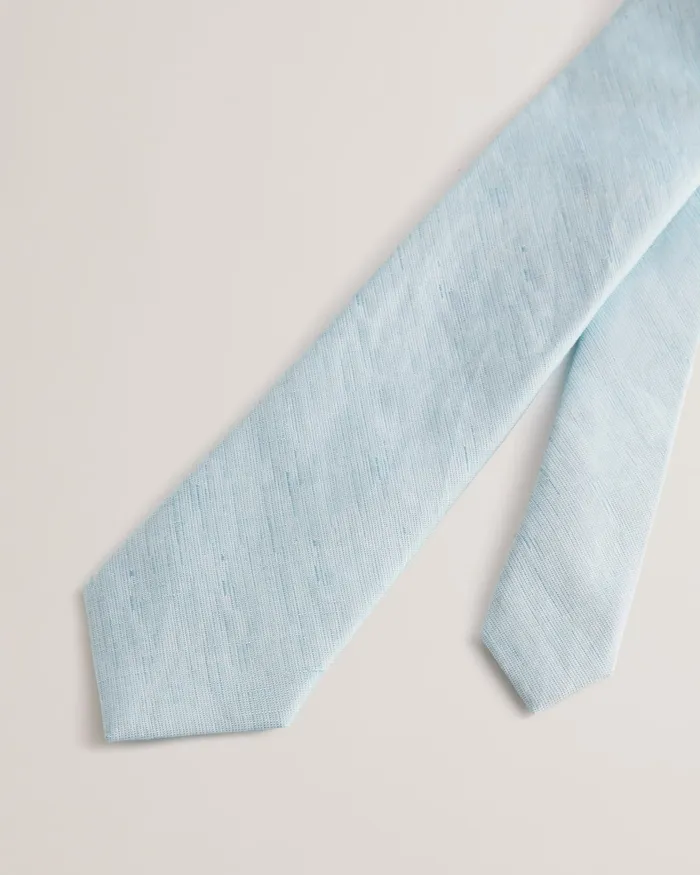 Men LYRE 8211 Texture Silk Linen Tie Sky Blue Ted Baker Ties and Bowties