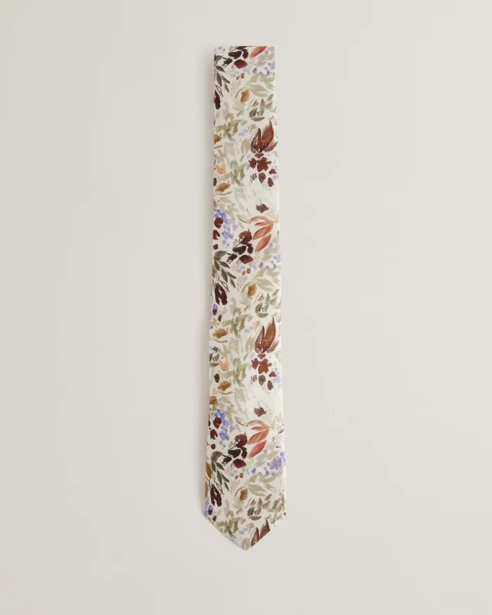 Men MOISELT 8211 Floral Print Silk Tie White Ted Baker Ties and Bowties Men MOISELT 8211 Floral Print Silk Tie White Ted Baker Ties and Bowties