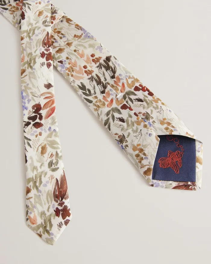 Men MOISELT 8211 Floral Print Silk Tie White Ted Baker Ties and Bowties Men MOISELT 8211 Floral Print Silk Tie White Ted Baker Ties and Bowties