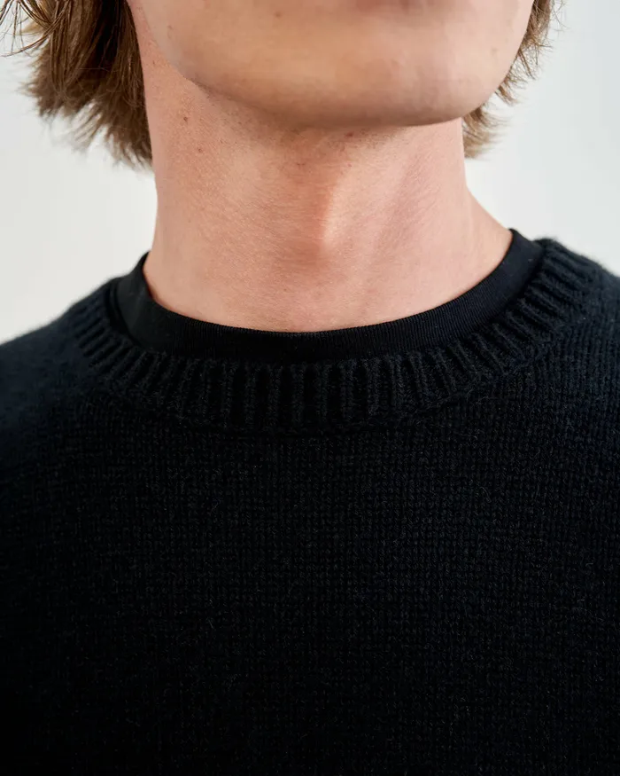 Men Nili Lotan BOYNTON SWEATER Black Sweaters