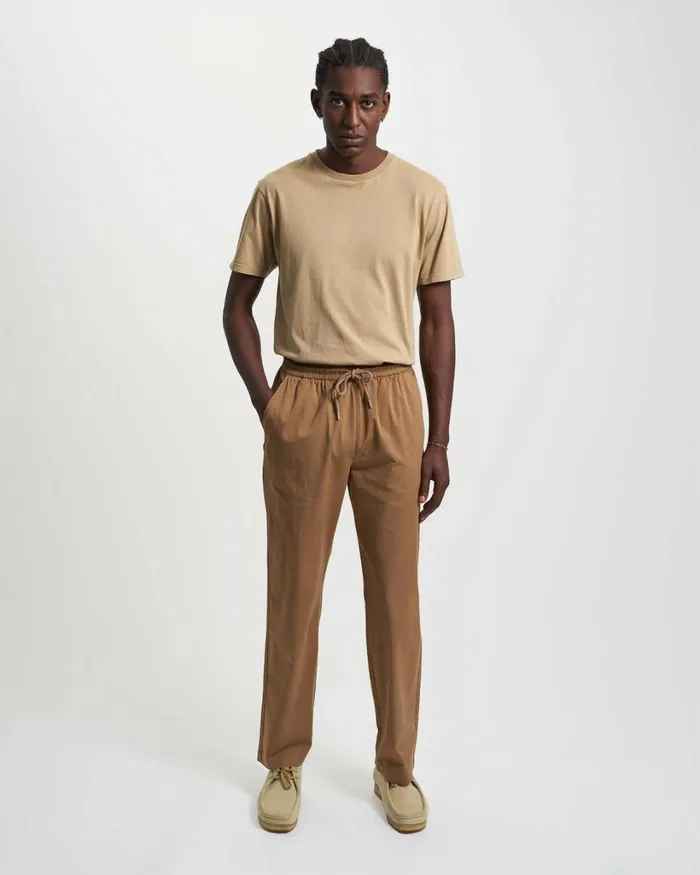 Men Organic Twill Pants Deep Black Colorful Standard Pants