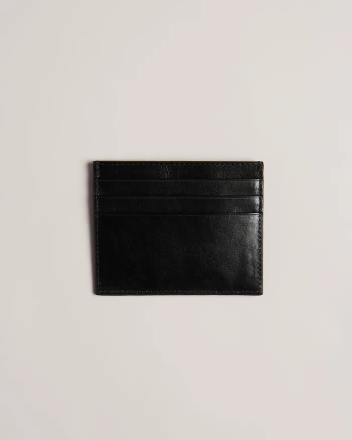 Men RAFFLE 8211 Embossed Corner Leather Card Holder Black Ted Baker Wallets and Cardholders