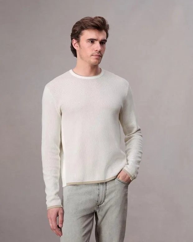 Men Sweaters Rag and Bone Harvey Crew Ivory